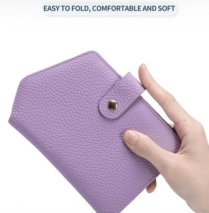 Cute RFID Passport Wallet for Women Leather Slim Passport Holder Travel Wallet Cover with Zipper Coin Purse, Credit Card, Sim and Tticket Slots (Purple)