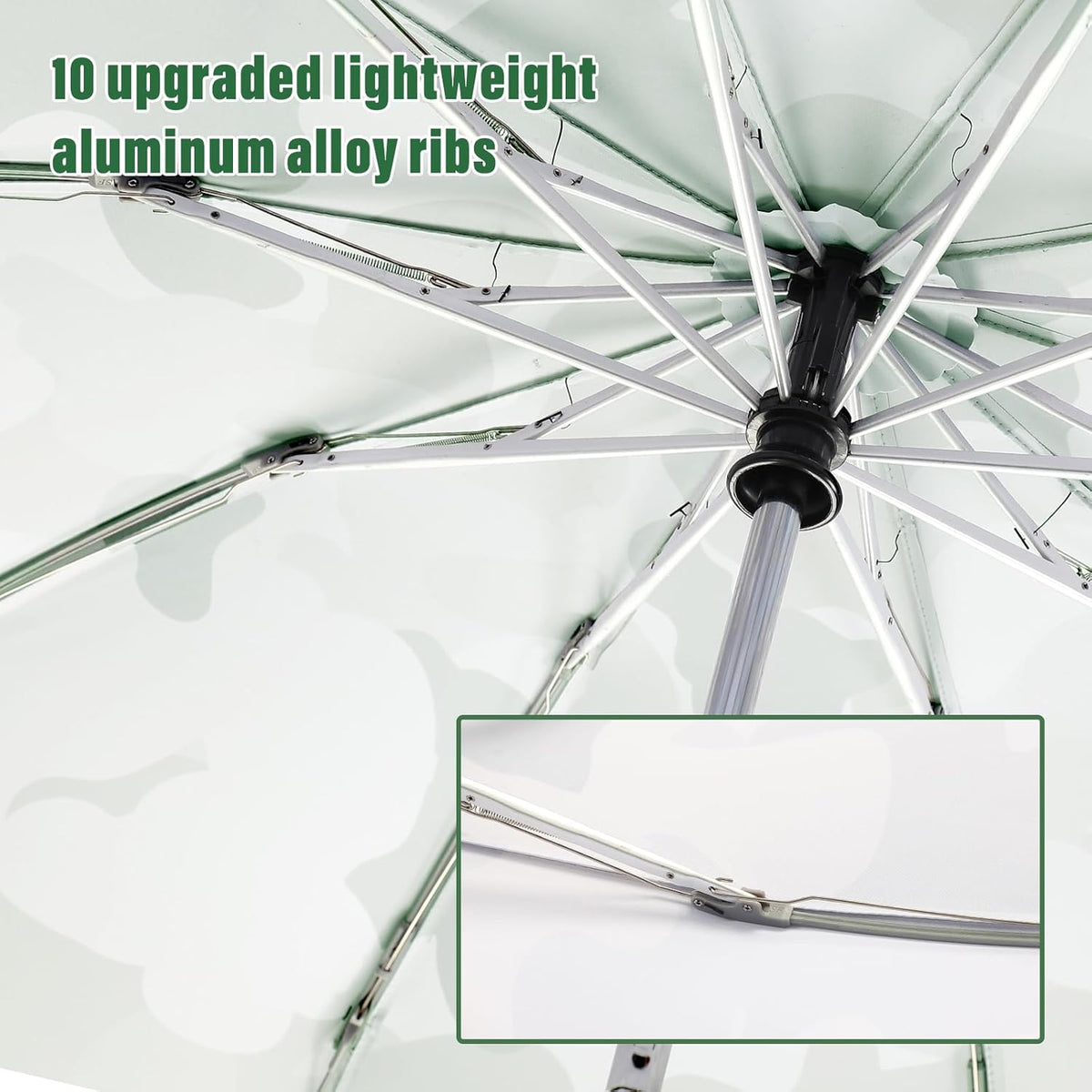 Large Windproof Travel Umbrella, Portable Reverse Folding Rain Umbrella for Car,Women and Men, Durable, Compact Inverted Design with Camouflage Canopy, Fits Backpack, 41.5/13 Inch, Automatic