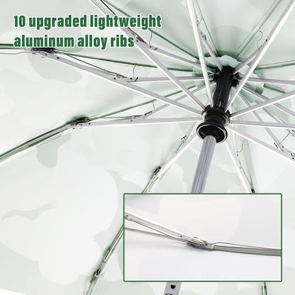 Large Windproof Travel Umbrella, Portable Reverse Folding Rain Umbrella for Car,Women and Men, Durable, Compact Inverted Design with Camouflage Canopy, Fits Backpack, 41.5/13 Inch, Automatic