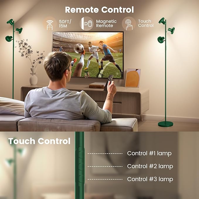 SIBRILLE 36W LED Tree Floor Lamp, Modern Dimmable Standing Lamp