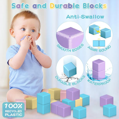 SYSKENI Magnetic Building Blocks Toys for Toddlers - Macaron Colors, STEM Learning