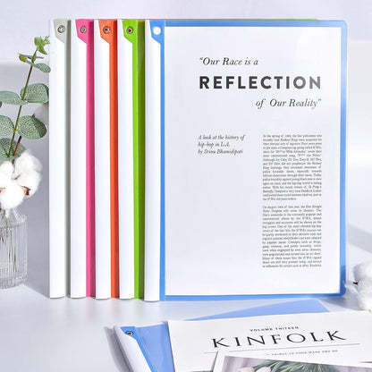 5PCS Clear Report Covers with Swing Clip, Professional Clear Front Presentation Folders Resume Folder, 30 Sheets Capacity A4 Size File Document Organizer, No Punch Needed
