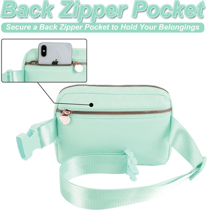 Belt Bag Fanny Pack Crossbody Bags with Initials Letter Patch Cute Stuff Birthday Gifts for Teenager Girls Trendy Stuff for Teens | Light Green,B