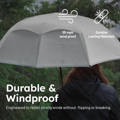 Weatherman Umbrella - Stick Umbrella - Windproof Umbrella Resists Up to 55 MPH Winds - (Sage)