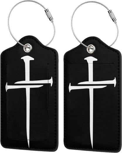2 Pcs Jesus Luggage Tag for Suitcases, Christian Redeemed Nail Cross Tags, Cruise Ship Essential Travel Gift for Men Women Couples, Funny Religious Faith Blessed Christmas Decor