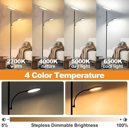 marctronic Floor Lamps for Living Room, 44W/4500LM Super Bright 2 in 1 LED