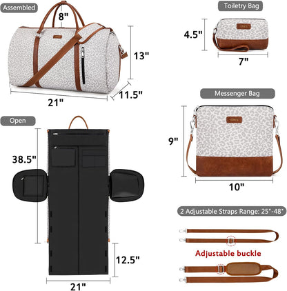 Convertible 2-in-1 Garment Bags for Travel, Carry On Garment Duffle Bag With Shoe Compartment Large Weekender Bag for Women Men Hanging Suitcase Suit Travel Duffel Overnight Bags 4pcs Set