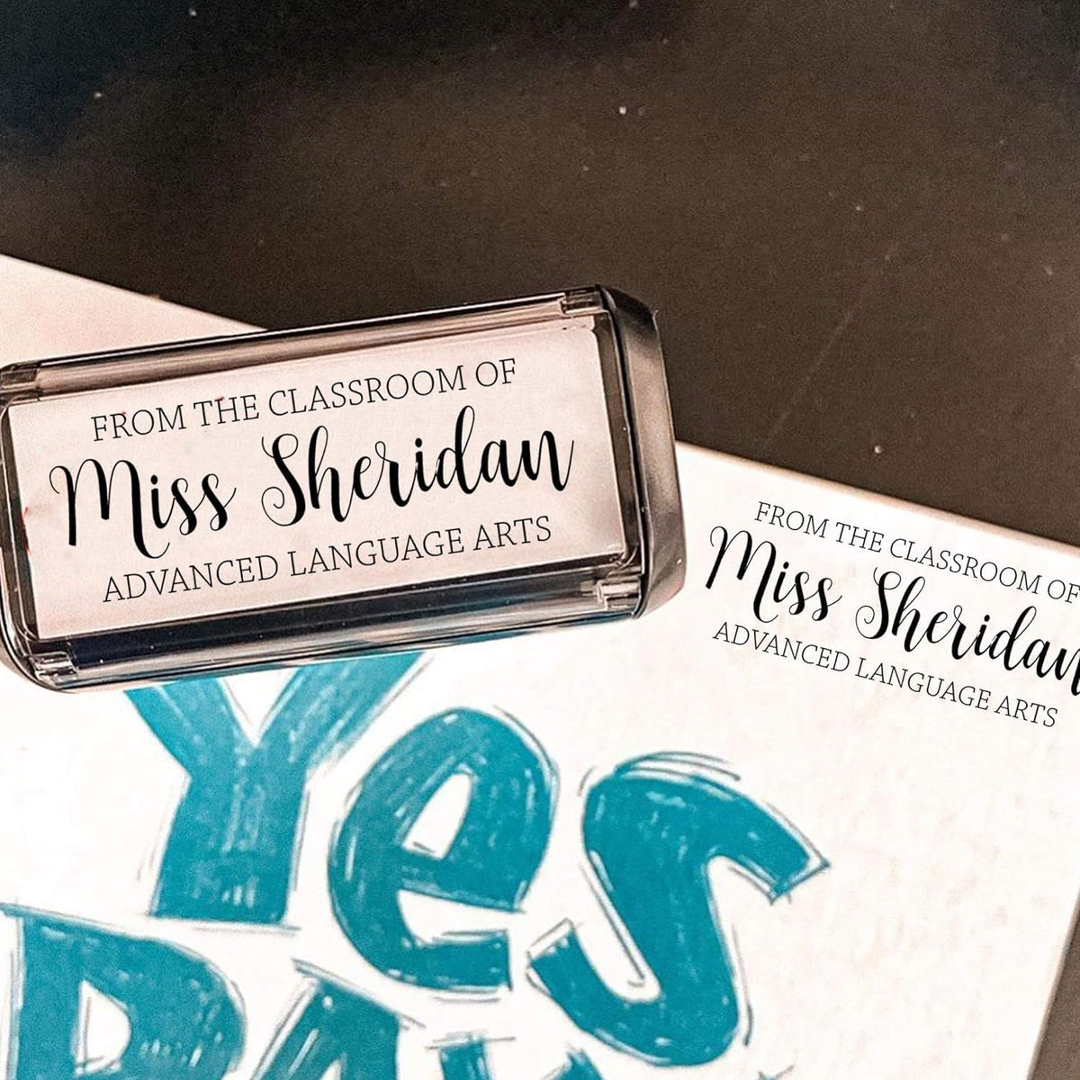 Custom Self-Inking Teacher Stamps | 49 Designs | Fun Phrases | Grading Made Easy | Classroom and Library Book Stamps (From The Classroom of Subject, Xtra Large)