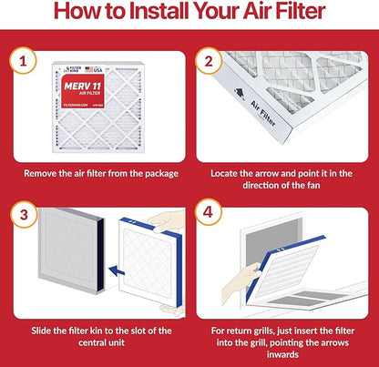 Filter King 16x20x1 Air Filter | 12-PACK | MERV 11 HVAC Pleated A/C Furnace Filters | MADE IN USA | Actual Size: 15.5 x 19.5 x .75"