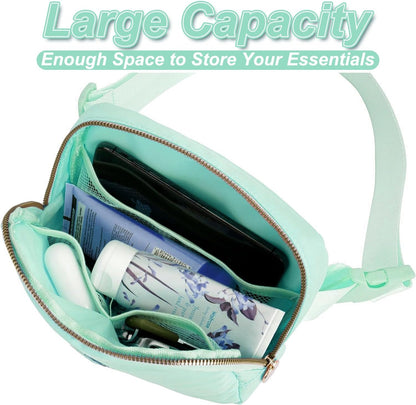 Belt Bag Fanny Pack Crossbody Bags with Initials Letter Patch Cute Stuff Birthday Gifts for Teenager Girls Trendy Stuff for Teens | Light Green,J