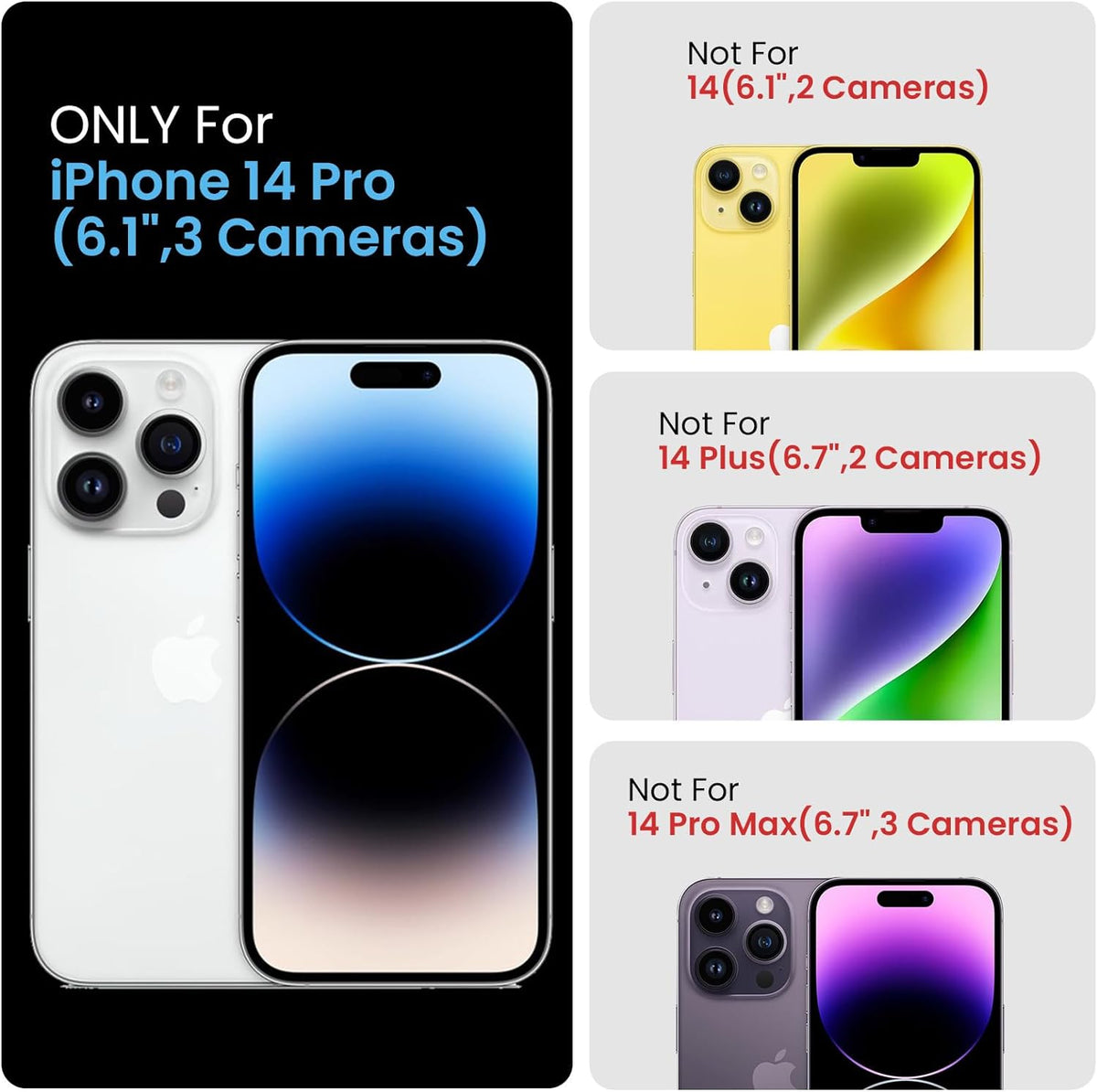 FireNova for iPhone 14 Pro Case, Silicone Upgraded [Camera Protection] Phone Case with [2 Screen Protectors], Soft Anti-Scratch Microfiber Lining Inside, 6.1 inch, Navy Blue