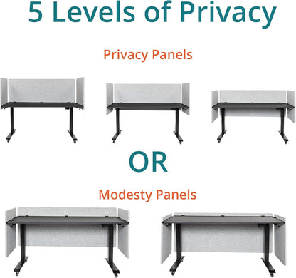 Stand Up Desk Store ReFocus Clamp-on Acoustic Desk Divider Privacy Panel That Reduces Noise and Visual Distractions (Cool Gray, 47.25" X 23.6")