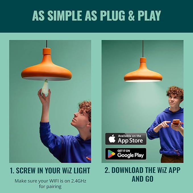 WiZ 40W B12 Candle Bulb Light, 6-Pack Smart Bulbs, Indoor E12 LED Color Changing Lights, Connects to Wi-Fi, Control with Voice, App, Activate by Motion, Matter Compatible