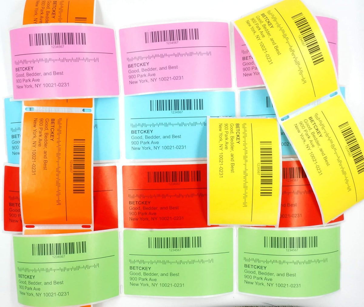 BETCKEY Colored Labels Compatible with Dymo 30321 (1-4/10" x 3-1/2") Large Address Labels, Compatible for Dymo LabelWriter Thermal 450, 4XL & Zebra Desktop Printers [6 Rolls, 1560 Labels, Yellow]