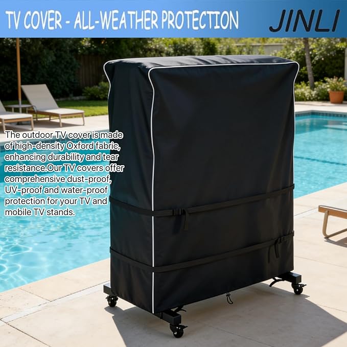 JINLI 45-50 inch outdoor TV trolley cover, courtyard TV cover, Oxford fabric