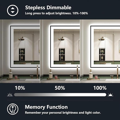 YEELAIT 28x32 Inch LED Bathroom Mirror