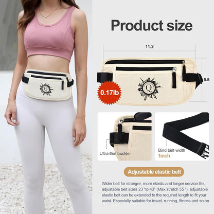DAITET Personalized Initial Money Belt,RFID Blocking Travel Secure Bag,Monogrammed Gift for Women, Mom and Travel enthusiasts(Q)