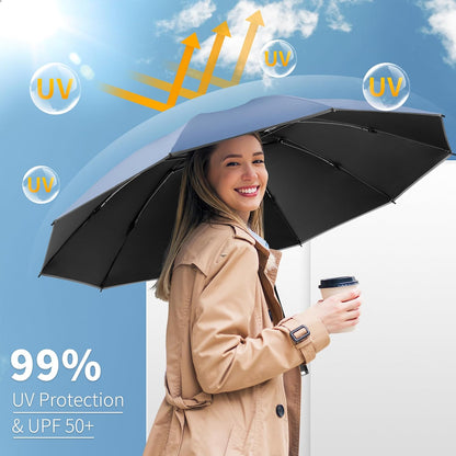 Seniny Windproof Travel Umbrella, Automatic Umbrellas for Rain, Portable & Compact Umbrellas for Backpack, Strong UV for Protection, Folding Small Sun Umbrella for Car, Walking