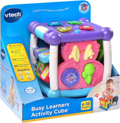 VTech Busy Learners Activity Cube for Toddlers and Preschool Kids, Purple Learning Toy