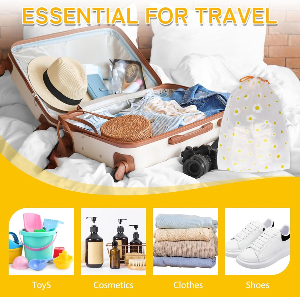 Shoe Bags for Travel, 15.7" x 11.8" Travel Shoe Bags for Packing, Large Waterproof Portable Travel Shoe Storage Bags Travel Essentials Women for and Men