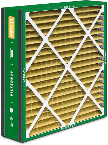 Filterbuy 20x25x5 Air Filter MERV 11 Superior Pet & Allergy Defense (3-Pack), Pleated HVAC AC Furnace Filters for Trion Air Bear, Generalaire, Skuttle, and More (Actual Size: 19.63 x 24.13 x 4.88)