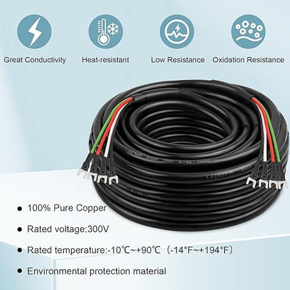 MOOKEERF 14/4 AWG Mini-Split Cable - 250FT 14 AWG 4 Conductor Control Cable