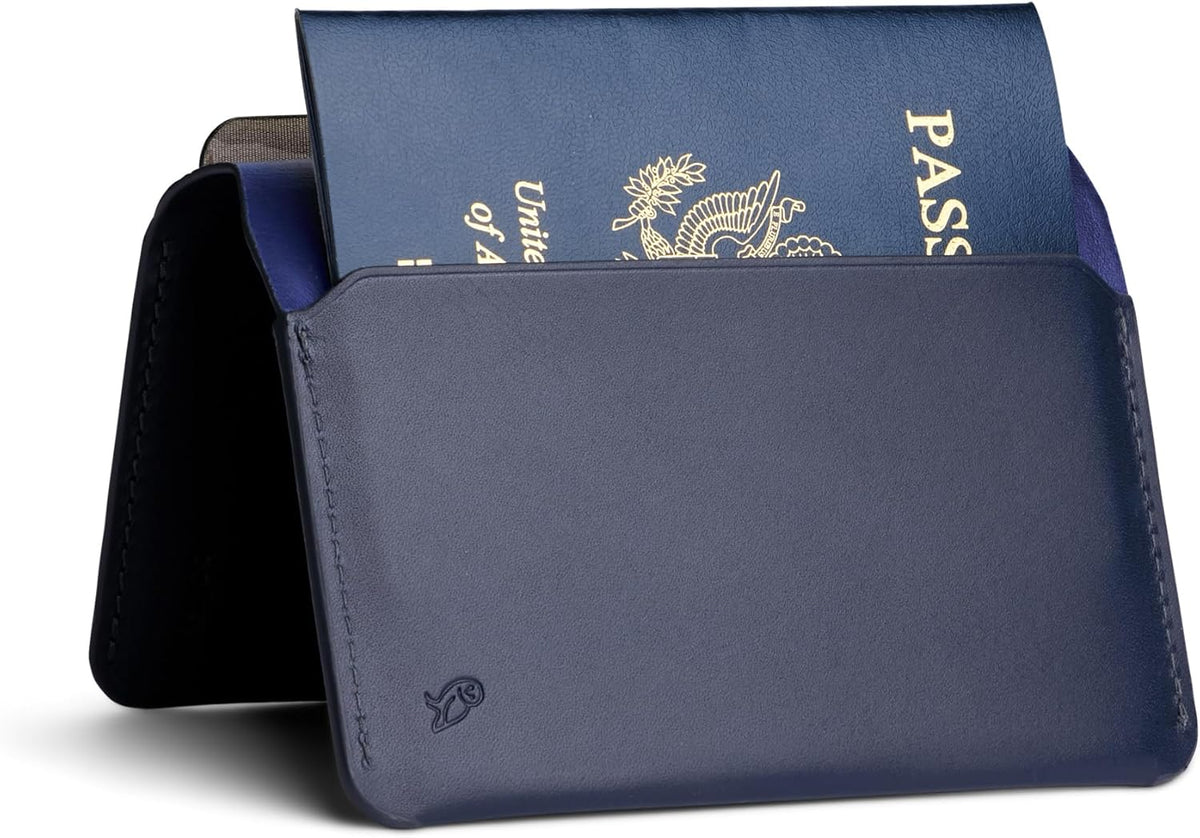 Bellroy Passport Cover (slimline travel wallet/pouch with card slots and space for cash plus travel documents) - Navy