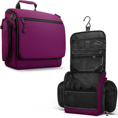 VENTURE 4TH Hanging Travel Toiletry Bag for Women & Men - Travel Organizer with Expandable Compartments & Removable Clear Pouch for Toiletries (Purple)