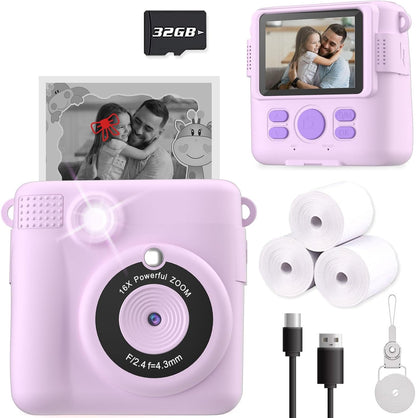 ESOXOFFORE Instant Print Camera for Kids, 32GB SD Card, 3-12 Years
