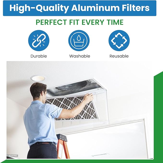 Filter Everything Replacement Broan/Nutone 97006931 Compatible Replacement Aluminum Filters - 10 1/2 x 8 3/4 x 1/8 inches - 1 Pack