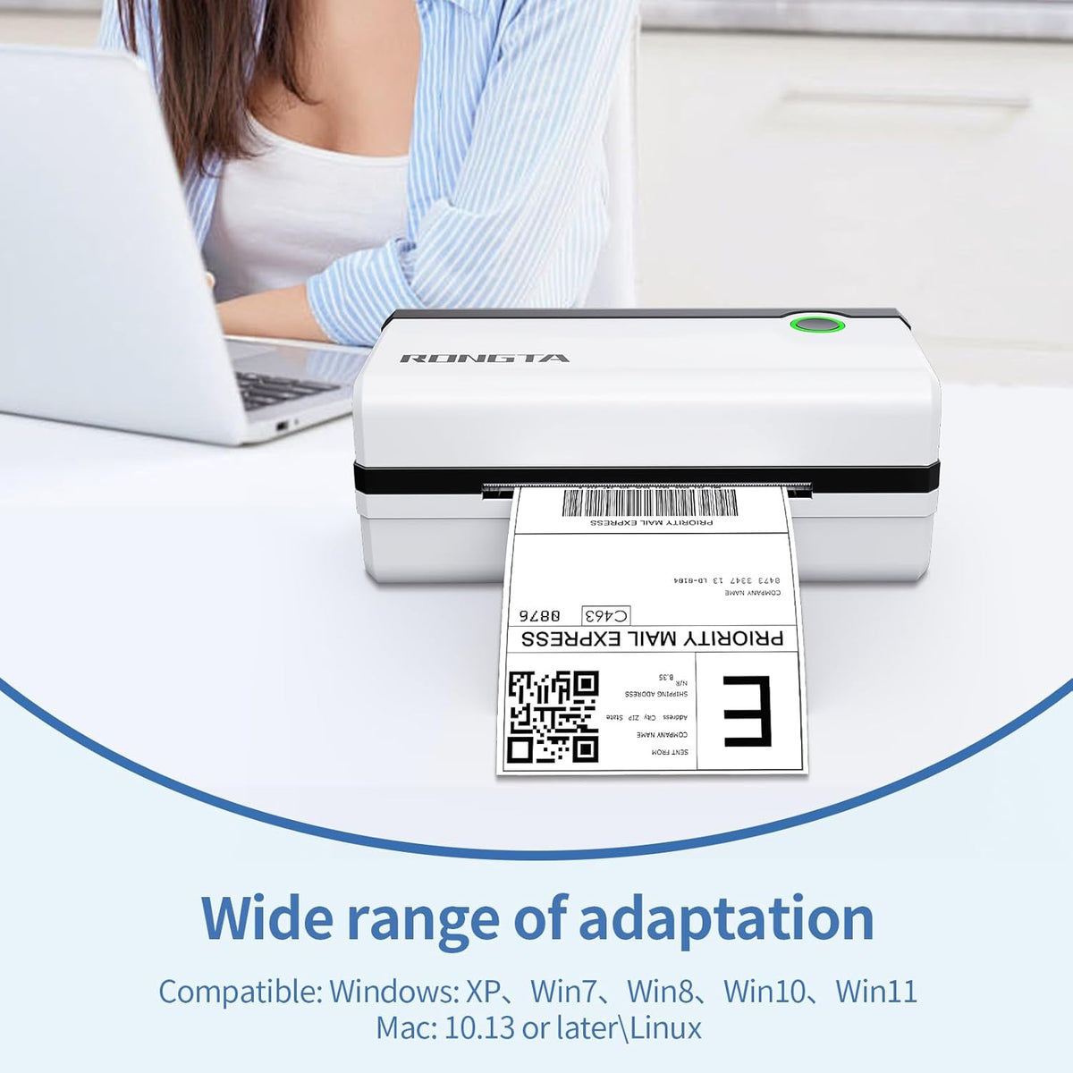 Rongta Bluetooth Thermal Shipping Label Printer, Wireless 4x6 Shipping Label Printer for Packages, Support Android&iPhone and Windows, Widely Used for Amazon, Ebay, Shopify, Etsy, USPS