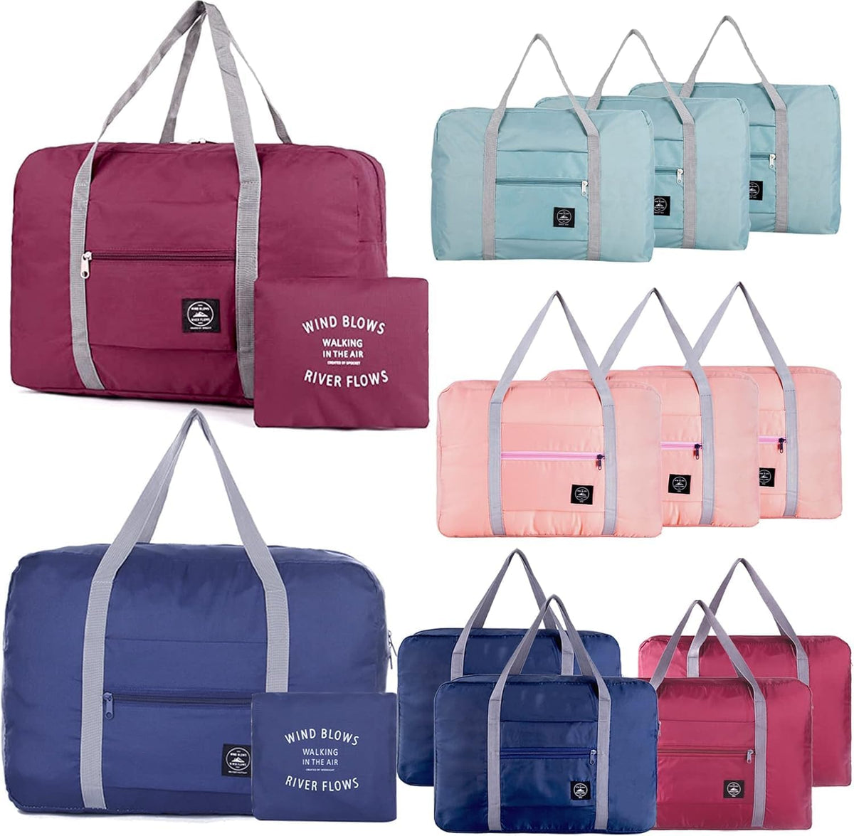 12PCS For Spirit Airlines Personal Item Bag Travel Bag Carry on Luggage Foldable Duffel Bag Sports Gym Bag Water Resistant Travel Duffel