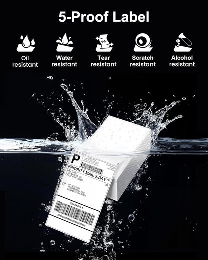 Phomemo 4x6 Thermal Label Printer Paper - 500 PCS Rose 4"x6" Fan-Fold Shipping Supplies Labels - Water/Oilproof Label Stickers - Permanent Adhesive Mailing Labels Paper for Thermal Printer
