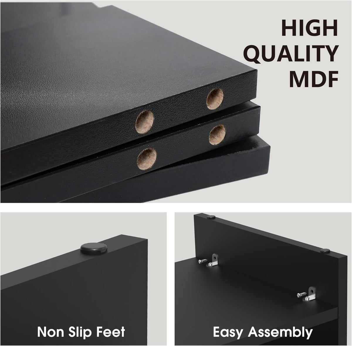 Fenge Monitor Stand, 31.5 Inch Computer Monitor Riser for Desk, 2 Tiers Wood Desk Shelf with Storage, Desktop Organizer for PC, Laptop, Screen, Printer