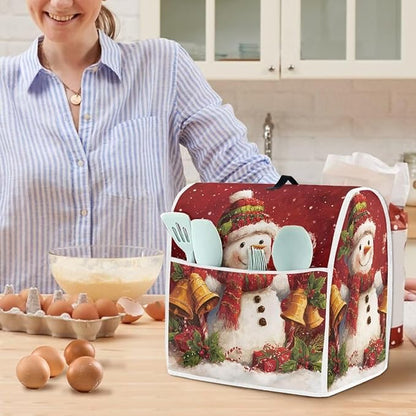 Christmas Stand Mixer Cover 6-8Qt Cute Mixer Cover Washable Anti-Stain Appliance Covers for Kitchen Counter Mixer Parts & Accessories Christmas Decor Gift for Holiday