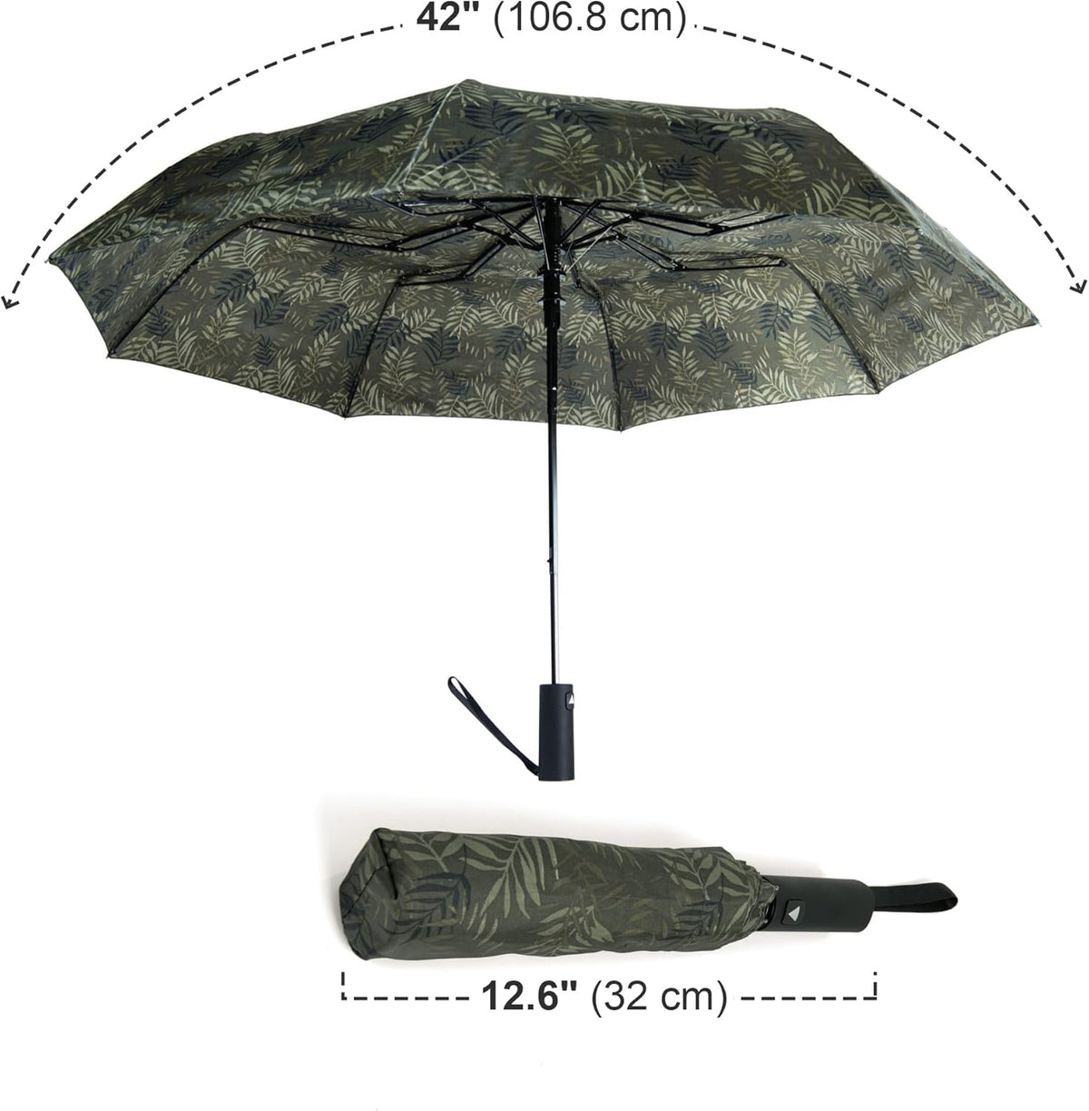 Nollia Windproof Automatic Travel Umbrella, Compact Portable with Reinforced Ribs for Sun & Rain