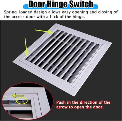 Return Air Filter Grille Vent Cover Removable, Louvered Access Panel for Drywall, Cover Holes in Wall for Hotels(500x500 mm/19.7x19.7 in)