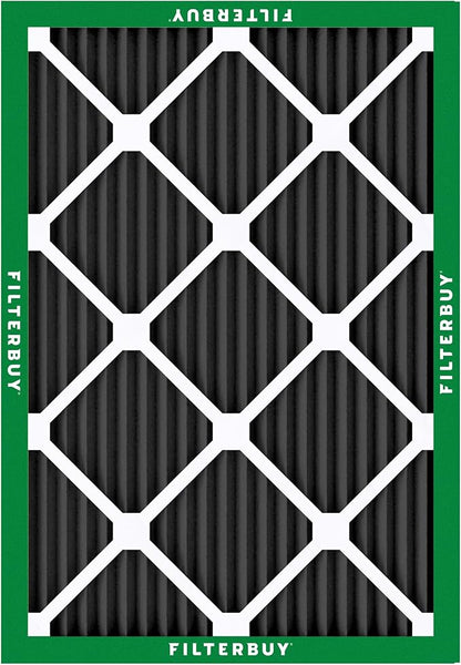 Filterbuy 12x18x1 Air Filter MERV 10 Odor & Allergy Defense with Activated Carbon (12-Pack), Electrostatic Pleated HVAC AC Furnace Filters Replacement, Made in USA (Actual Size: 11.50 x 17.50 x 0.75)