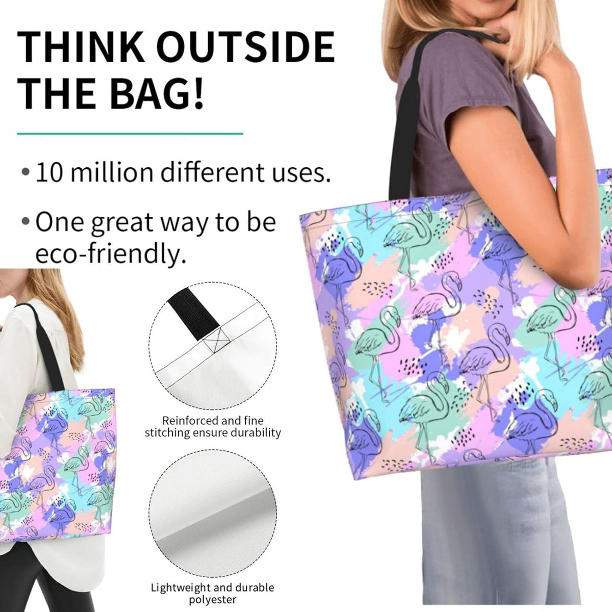 Tote Bag Beach Bag for Women Reusable Grocery Large Shopping Shoulder Bag Travel Handbag