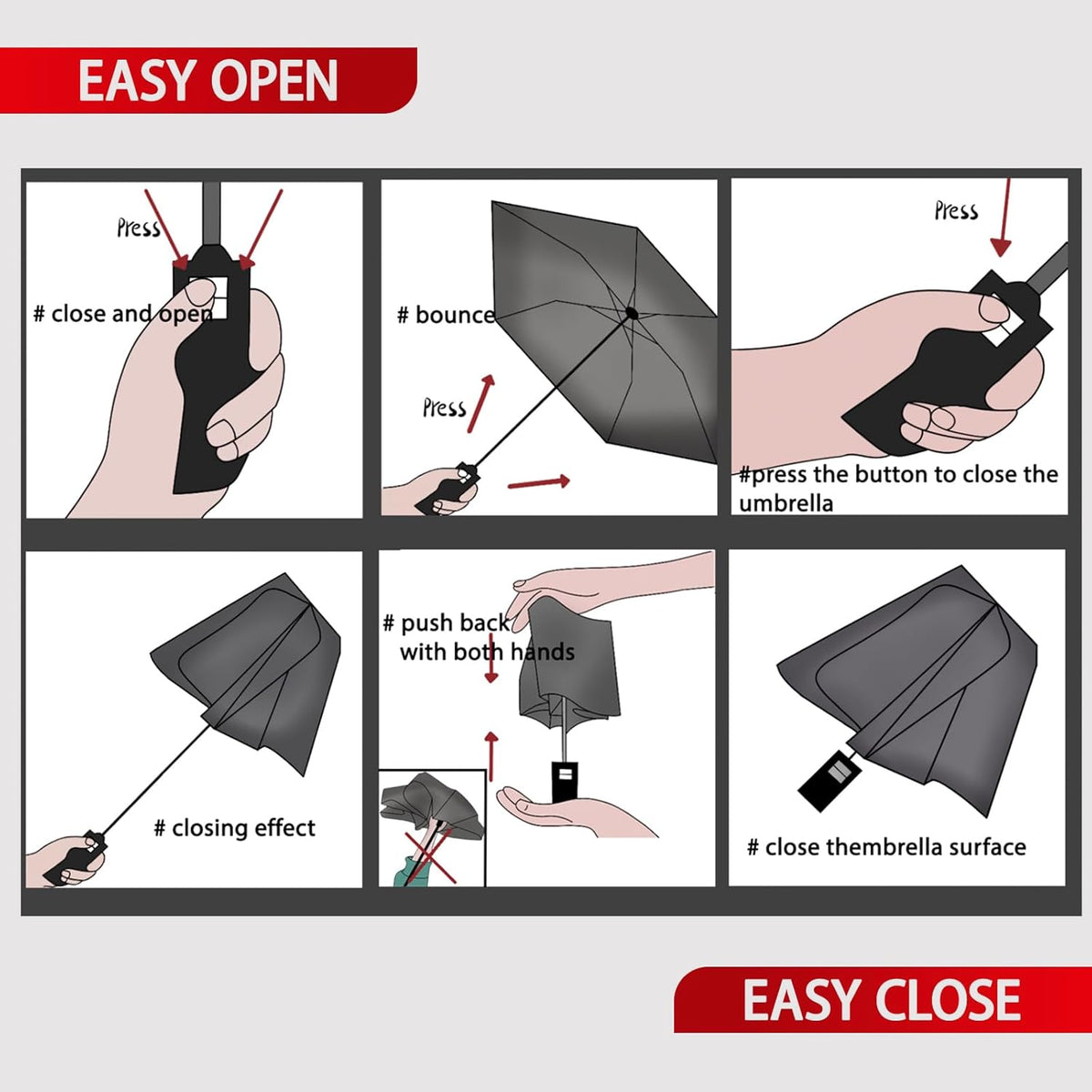 Windproof Travel Umbrella - Automatic, Compact, Windproof