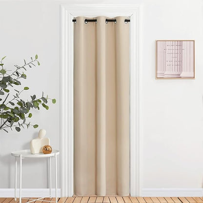 NICETOWN Blackout Farmhouse Curtains - Thermal Insulated Solid Grommet Vertical Drapes Room Darkening Window Treatments for Bedroom (Biscotti Beige, Set of 2, 37 by 84 Inch)