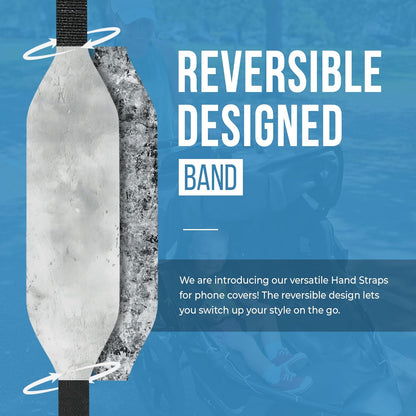 Phone Grip Strap - Reversible Finger Holder for Phone Back, Customizable Anti-Slip Design, Wireless Charging Compatible Detachable Holder for iPhone - White