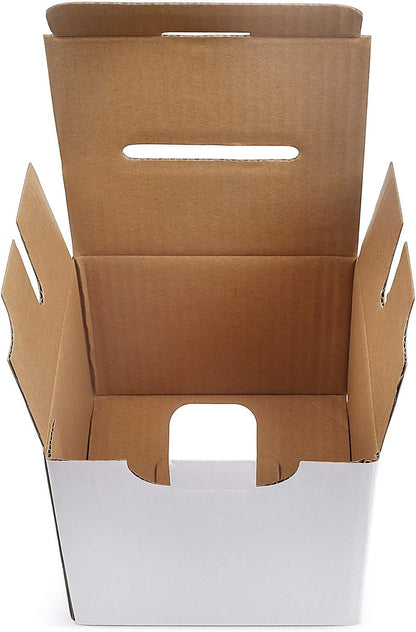 White Raffle Ticket Donation Collection Ballot Box Reusable Sturdy thick Cardboard Box with Slot comment Suggestion Box With Removable Header 6H x 6W x 6D, Display area 6H x 6W(10 pack)