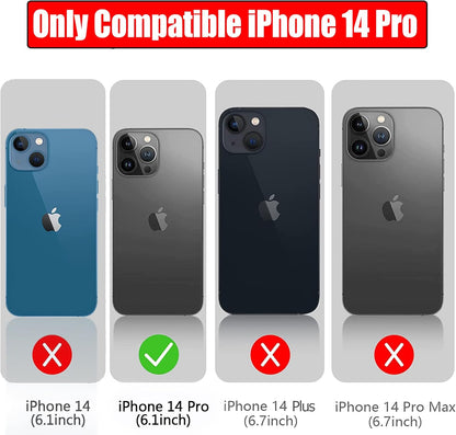 Battery Case for iPhone 14 Pro, Full Encircle 10000mAh High Capacity Rechargeable Portable Charger Case Extended Battery Pack for iPhone 14 Pro (6.1 inch) Wireless Charging Case with Carplay-Black