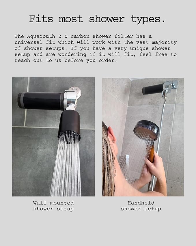 2.0 Carbon Shower Head Filter System | Removes Chlorine, Heavy Metals, And More | Great For Dry Skin/ Hair, And More | NSF Certified