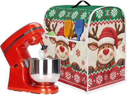 Christmas Stand Mixer Cover 6-8 Quart Kitchen Mixer Cover Washable Food Processor Protective Covers Dust Protection Insulated Kitchen Decoration Gift for Christmas