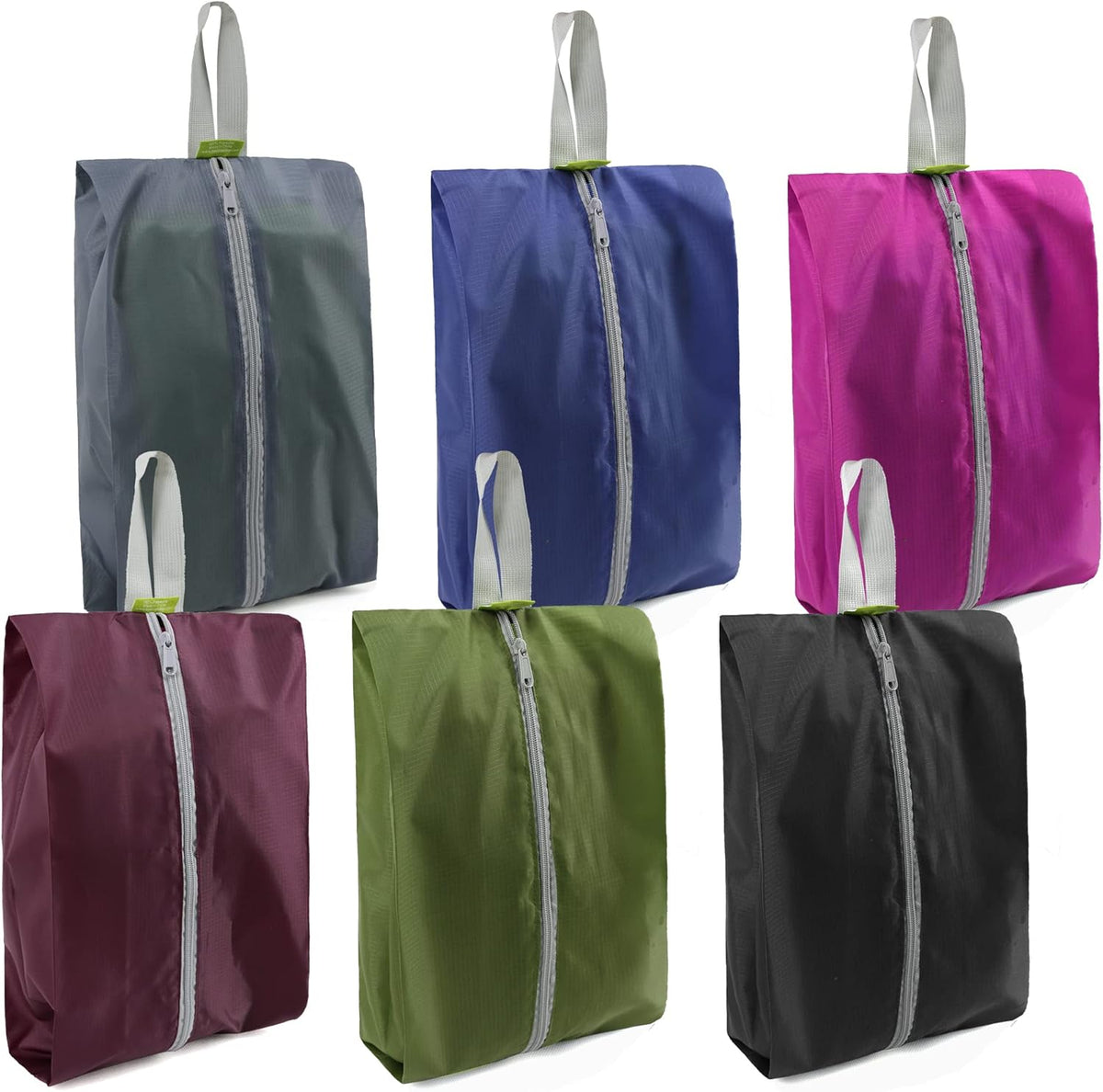 BeeGreen Travel Shoe Organizer with Zipper Closure | Shoe Bags for Travel, 6pcs Portable Packing Storage Organizer with Handle | Colorful Nylon Design for Dance Essentials, Gifts for Men and Women