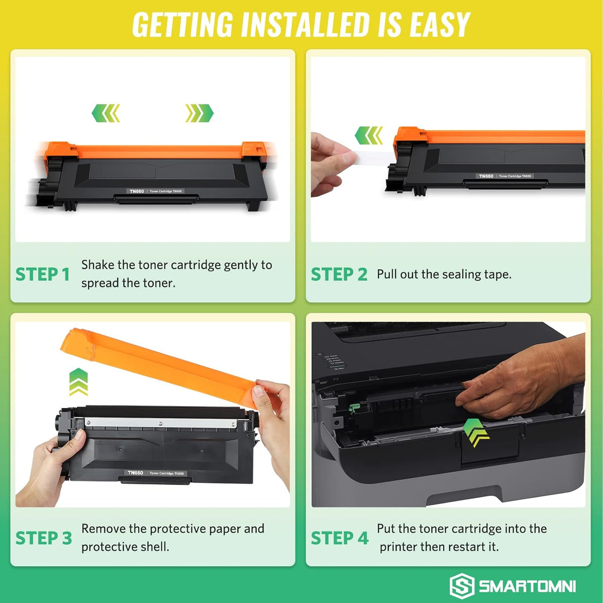 TN660 Compatible Toner Cartridge Replacement for Brother TN660 TN630 use for Brother DCP-L2500D L2305W HL-L2300D L2360DN MFC-L2680W L2705DW MFC L2740DW l2720DW Toner