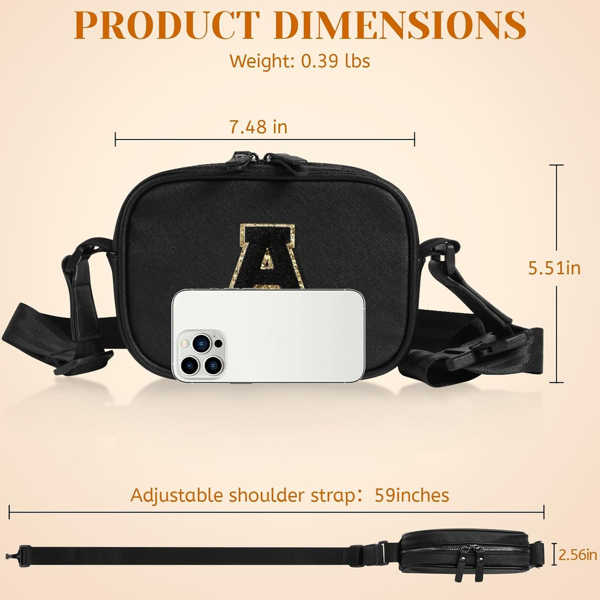 Cross Body Fanny Pack for Women, Fashion Waist Packs, Crossbody Bags, Belt Bag with Adjustable Strap (Black N)