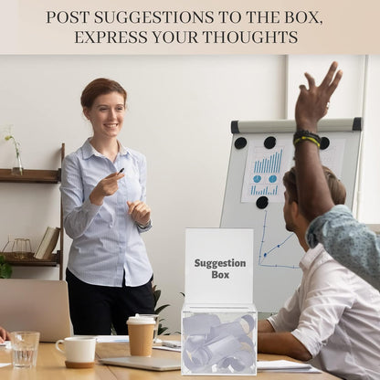 Bucherry 6 Pcs Acrylic Donation Box with Slot, 5.9 x 5 x 5 Inches Clear Ballot Suggestion Raffle Ticket Box with Sign for Fundraising, Raffle, Collecting, Donating, Voting